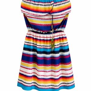 Papaya Off-the-Shoulder
Rainbow Stripe Dress |
Boho Festival Summer Mini
